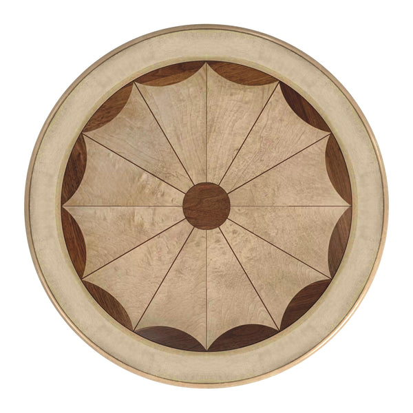 Butler Specialty Carissa Elegant Round Wood Pedestal Foyer Table With Hand-carved Maple & Walnut Inlay Design Beige Rubberwood Solids,Cherry Veneer,Mdf,Resin 533424-butler