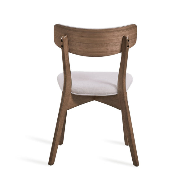 English Elm Caleb Mid-century Upholstered Dining Chair Set of Four with Tapered Oak Legs Light Beige,Walnut N768P282333W