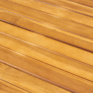 English Elm 47.25" Solid Acacia Round Outdoor Dining Table Slatted Teak Finish Seats Four N770P396250T
