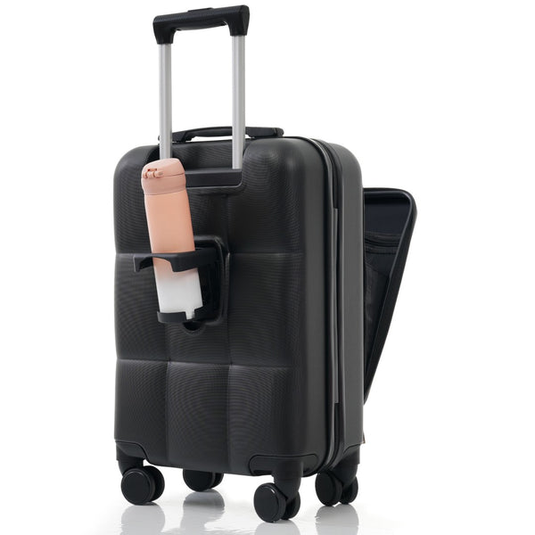 English Elm Luggage Set 3 Piece Abs Hard Shell with Usb Port Cup Holder and Spinner Wheels N726P197380A