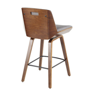 English Elm Contemporary High Back Upholstered Barstool Set with Black Steel Frame for Kitchen B202P222364