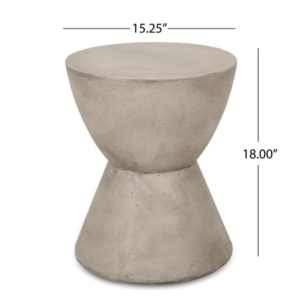 English Elm Outdoor Sculptural Mgo Concrete Pedestal Side Table for Patio Lounge Seating N773P412510L