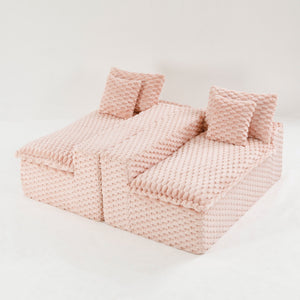 English Elm Luxury Turtle Velvet Multifunctional Sofa - Convertible 4-Seat Modular Design, Plush Sponge Comfort W3371S00031