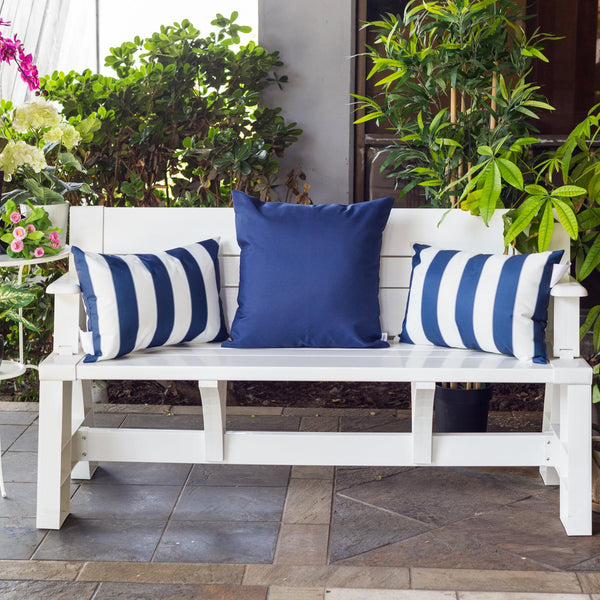 English Elm Horizon Stripe Pillow 14"X20" - Coastal-Inspired, Weather-Resistant Comfort For Indoors & Outdoors B357P367231