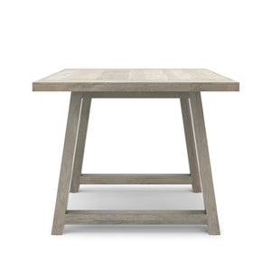 English Elm Whitley Solid Mango Wood Farmhouse Dining Table Trestle Base Seats Six White B136P420748