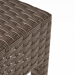 English Elm Outdoor Woven Rattan Backless Barstools Set of 2 Iron Frame Patio Counter Seating N772P368970D