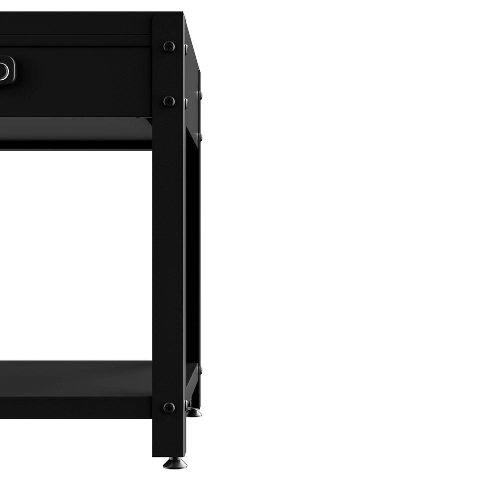 English Elm Square double-layer coffee table with concealed fingerprint lock, alarmed secure storage, modern steel design Black W396P305922