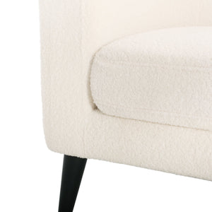 English Elm Christopher Knight Home® - LOVESEAT modern 51" two-seater with textured fabric, firm foam & sinuous springs, sleek black legs for compact spaces White 74868.00