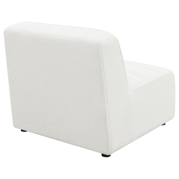 English Elm Bonnie Natural Faux Sheepskin Armless Chair - Modern, Cozy Accent For Stylish Living Spaces & Nooks B062P351440