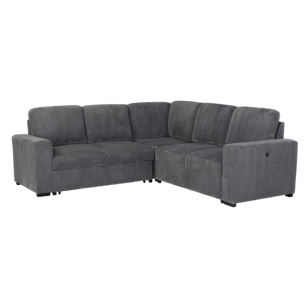 English Elm Melody Grey Sectional Sofa With Pullout Bed – Stylish, Comfortable, And Versatile For Modern Living Spaces B201S00308