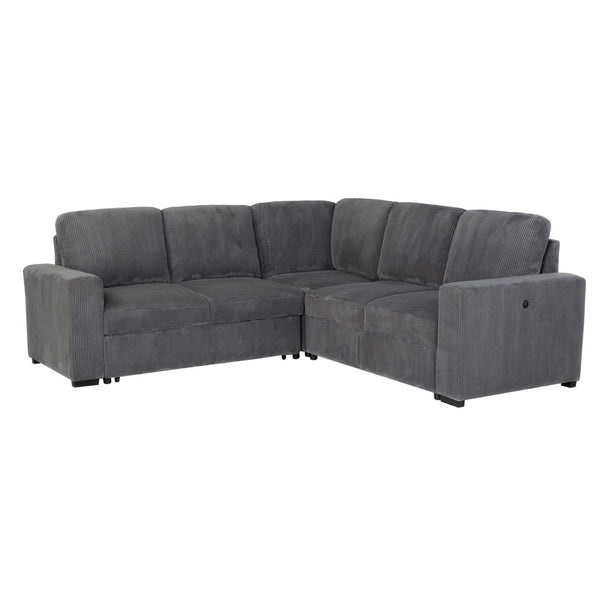 English Elm Melody Grey Sectional Sofa - Contemporary Comfort With Plush Cushions For Stylish Living Spaces B201S00307