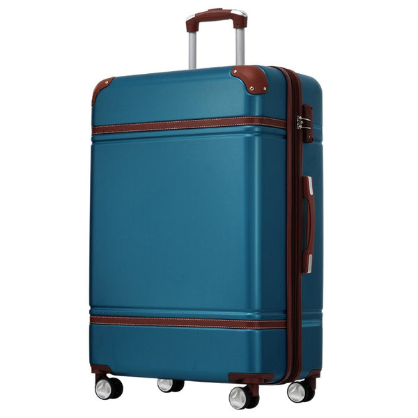 English Elm Hardshell Abs Suitcase Set with Tsa Lock Spinner Wheels Expandable 28 Inch Travel Blue N732P193485C