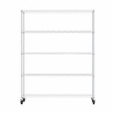 Hearth and Haven Yoke Five Layer Storage Rack with Wheels and Metal Frame, White W1668P162574