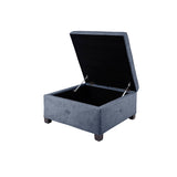 Madison Park Aspen Transitional Soft Close Storage Ottoman MP101-1002 Blue