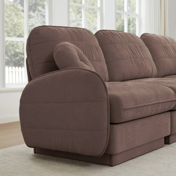 English Elm Chenille Cloud Loveseat with Quilted Back Cushions Deep Foam Seat Modern Living Room Sofa Rose Dust W714S01774