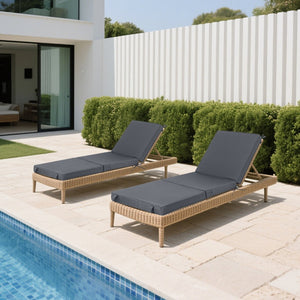 English Elm Outdoor Chaise Lounge Replacement Cushions Tri Fold Memory Foam Water Resistant Patio Set Gray W419P460571