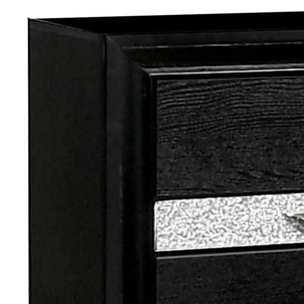 English Elm Nightstand Pearl White Lacquer with Textured Drawers and Clear Acrylic Legs Glam Bedroom B056P416809