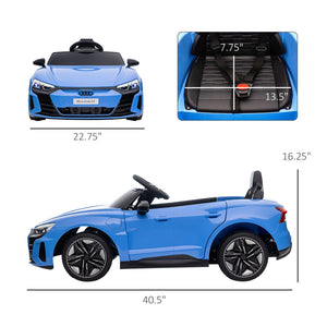 English Elm Aosom Licensed Audi 12v Electric Ride on Toy Car with Remote Suspension and Lights Blue W2225P229676