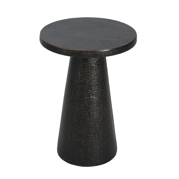 English Elm Mgo Compact Side Table Weatherproof Magnesium Oxide Build for Patio or Living Room Black N776P372343B