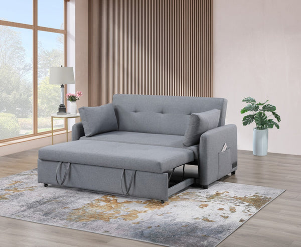 English Elm Ravenna Linen Sleeper Sofa with Built-in Charging Station Tufted Cushions Guest Bed B2749P413197