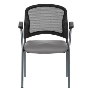 OSP Home Furnishings Progrid Mesh Back Stackable Chair with Titanium Frame for Conference Rooms Stratus 86710R-R103