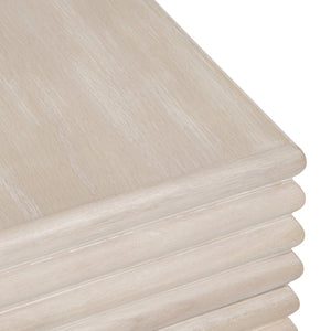 Crestview Collection Coastal Accent Tables - Stylish Bayur Wood End Table With Unique Stacked Design For Modern Elegance Cream Solid Wood Cvfdr1225