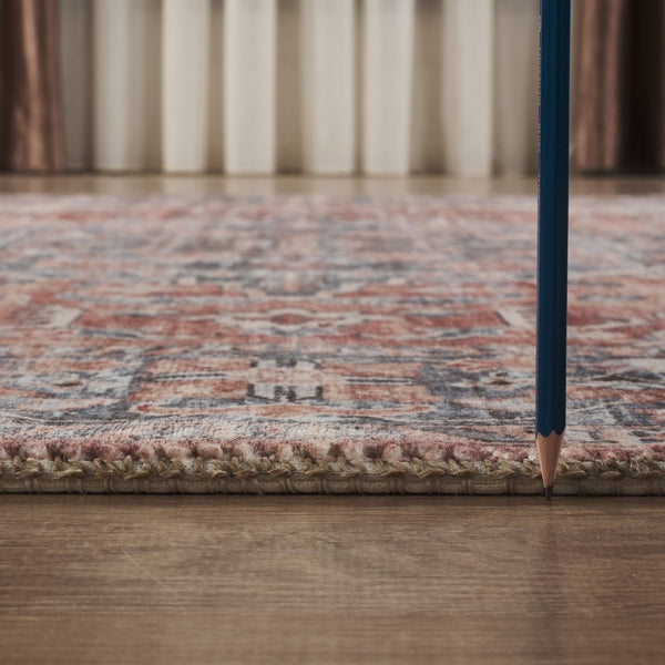English Elm Majestic Persian Medallion Polyester Area Rug Stain Resistant Low Pile Living Room B186P428884