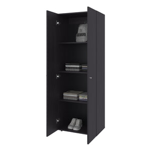 English Elm Armoire 66.9" H - Stylish Black Wengue Design With 2 Doors & 4 Shelves For Modern Bedroom Storage B097P395911