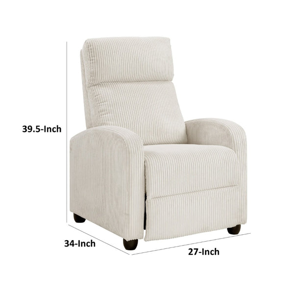 English Elm Pary Push Back Recliner in Ribbed Corduroy for Compact Living Spaces B056P417038