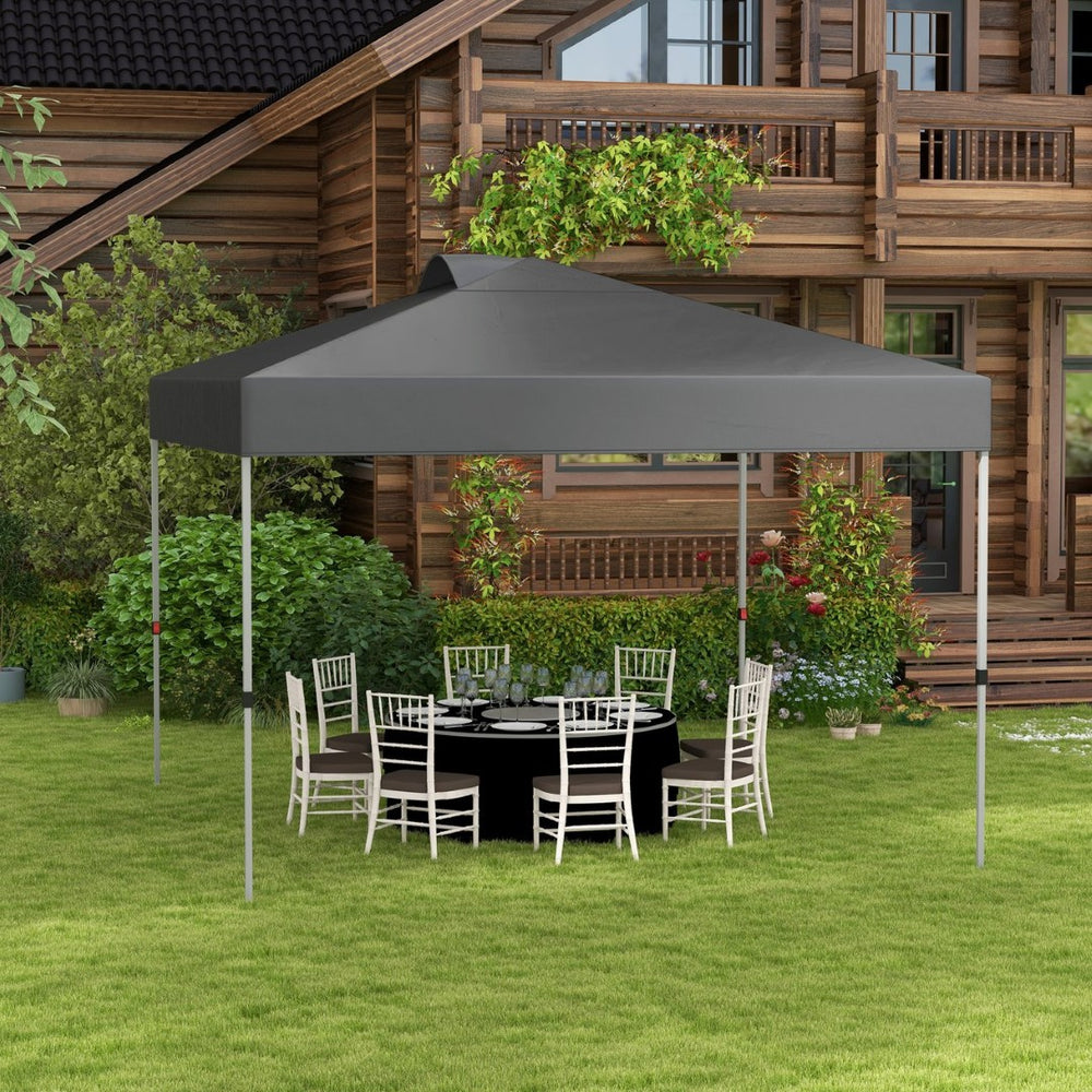 English Elm Outsunny 10' X 10' Instant Canopy Tent With Adjustable Height, Top Vents & Wheeled Carry Bag For Outdoor Fun W2225P200944-GIGA