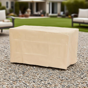 English Elm 42" Propane Fire Pit Table 50,000 BTU Rectangular MgO Top Hidden Tank Cover Glass Beads, ETL Reviewed W853P293858