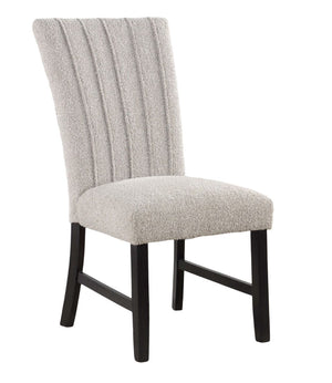 English Elm Beautiful Genuine Marble Top Seven Piece Dining Set with Gray Boucle Parsons Chairs B2741S00765