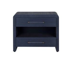 Sunpan Atherton Nightstand - Modern Global Design with Rich Texture, Soft-Closing Drawers & Unique Character Indigo