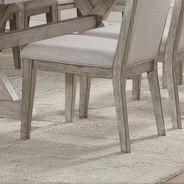 English Elm Grey Padded Arm Chair Set Of 2 - Stylish Modern Comfort With Grey Oak Accents For Any Space B062P209279