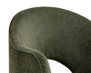 Sunpan Anaya Dining Armchair - Elegant Curved Design for Ultimate Comfort in Contemporary Dining Spaces Bergen Olive