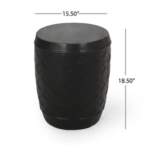 English Elm Christopher Knight Home® - SIDE Concrete Lattice Side Table in Black — Lightweight Durable Modern 15.5" x15.5" x18.5" No Assembly 67523.00BLK