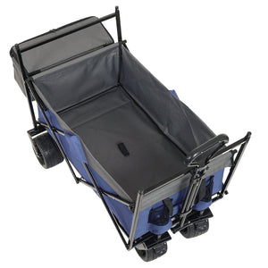 English Elm 480lbs Folding Utility Wagon with Canopy All-terrain Wheels Steel Frame Outdoor Hauler W2932P326773