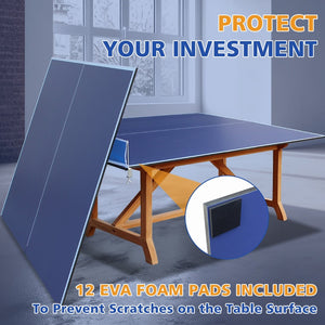English Elm 8.5ft Regulation Ping Pong Conversion Top Foldable Mdf Surface for Game Rooms Blue W1408P401724
