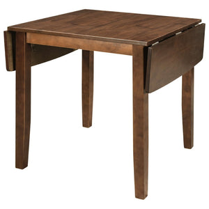 English Elm Topmax Drop Leaf Wood Breakfast Nook Table Set with X Back Chairs for Two Walnut N717S000164D