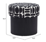 Boto Storage Ottoman Black & White 110181 Zuo Modern