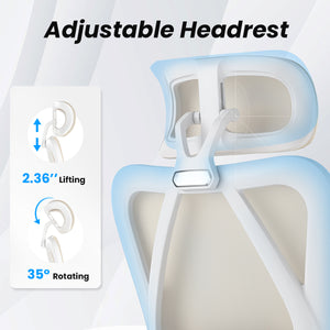 English Elm Ergonomic Office Chair With Adjustable Footrest & Lumbar Support - Breathable Mesh Design For Comfort T3623P380923