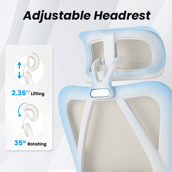 English Elm Ergonomic Office Chair With Adjustable Footrest & Lumbar Support - Breathable Mesh Design For Comfort T3623P380923