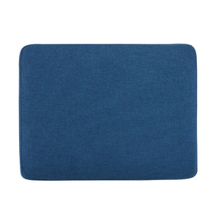 English Elm Upholstered Compact Ottoman with Birch Legs Padded Footrest for Living Room Decor Navy Blue N757P377351N
