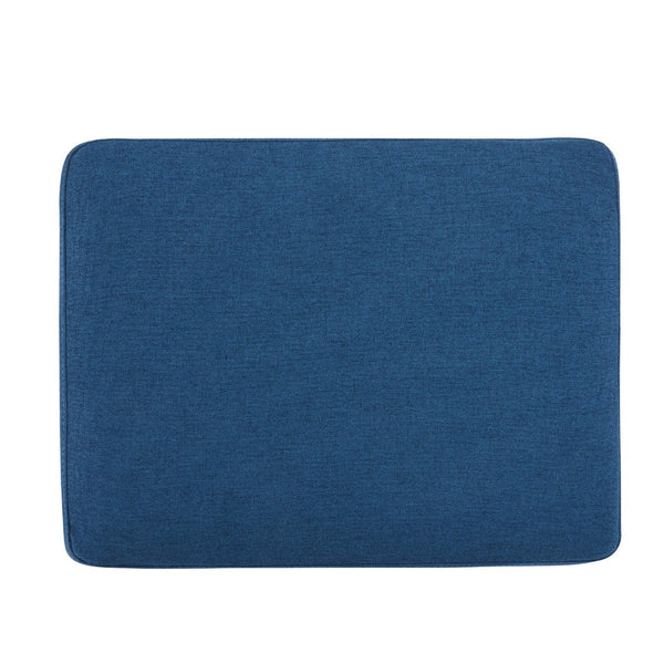 English Elm Upholstered Compact Ottoman with Birch Legs Padded Footrest for Living Room Decor Navy Blue N757P377351N