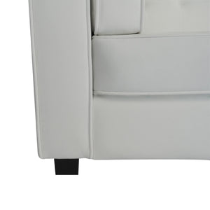 English Elm Christopher Knight Home® - 3-Seater Elegant Tufted Velvet Sofa with Solid Eucalyptus Frame, High-Density Foam Cushions and Dark Wood Legs Ivory N765P165541