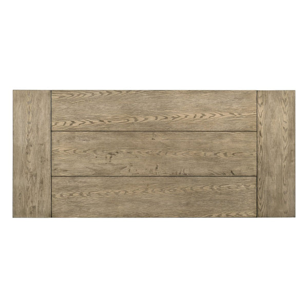 English Elm 87-inch Solid Rubberwood Extendable Farmhouse Dining Table Seats Eight in Warm Oak B016P446376