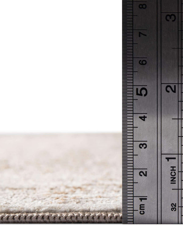 Unique Loom Chateau Jefferson Machine Made Border Rug Beige, Beige/Ivory/Light Brown/Blue 7' 1" x 7' 1"