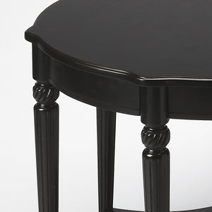 Butler Specialty Bainbridge Round Wood Side Table With Open Shelf - Elegant Design, Solid Wood & Cherry Veneers Black Rubberwood Solids,Cherry,Maple,Walnut And,Or Olive Ash Burl Veneers,Resin,Mdf 557111-butler