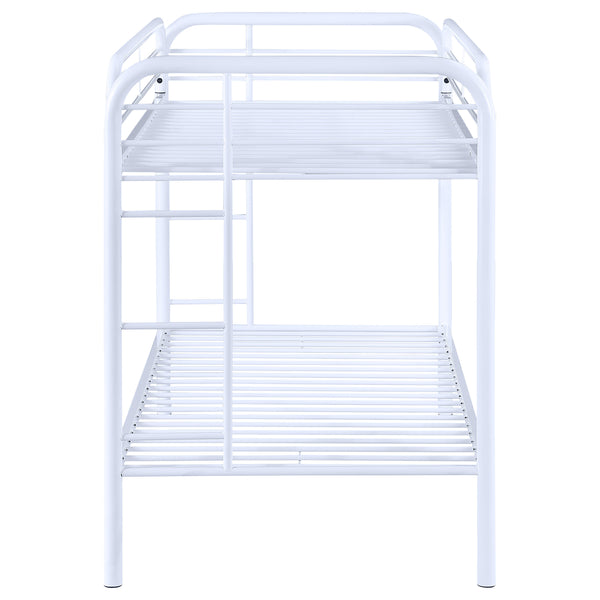 English Elm Celeste Modern White Metal Twin Over Twin Bunk Bed With Safe Rung Ladder & Space-Saving Design B062P340729