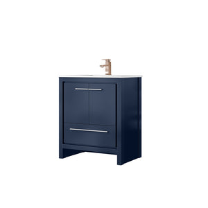 English Elm Rustic Acacia Wood Bath Vanity with Cultured Marble Top and Rose Gold Faucet B2731P259293